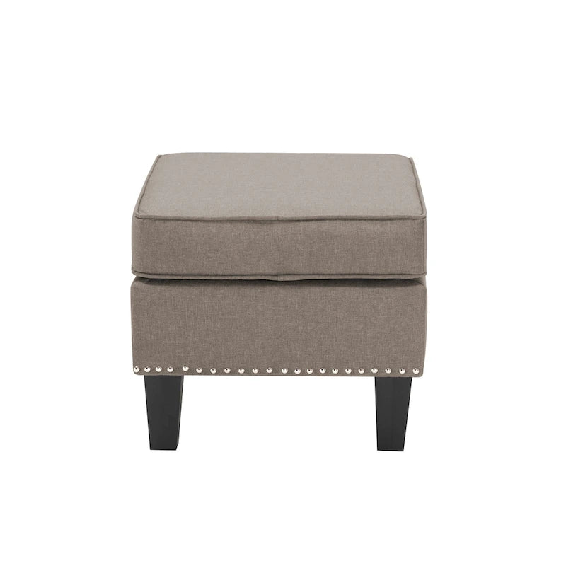 Puf decorativo de tela gris/gris oscuro/azul/verde/rojo, 1 persona