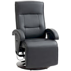 Sillón reclinable giratorio de PU negro/blanco crema/gris con reposapiés, sillón de una plaza, respaldo ajustable 135°