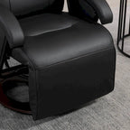 Sillón reclinable giratorio de PU negro/blanco crema/gris con reposapiés, sillón de una plaza, respaldo ajustable 135°