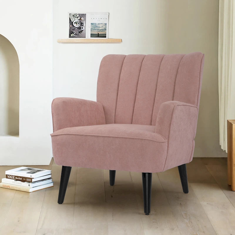Quilted Accent Armchair, Single Seat – Pink / Grey / Green