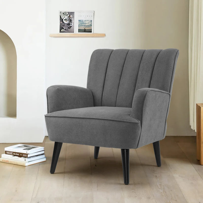 Quilted Accent Armchair, Single Seat – Pink / Grey / Green