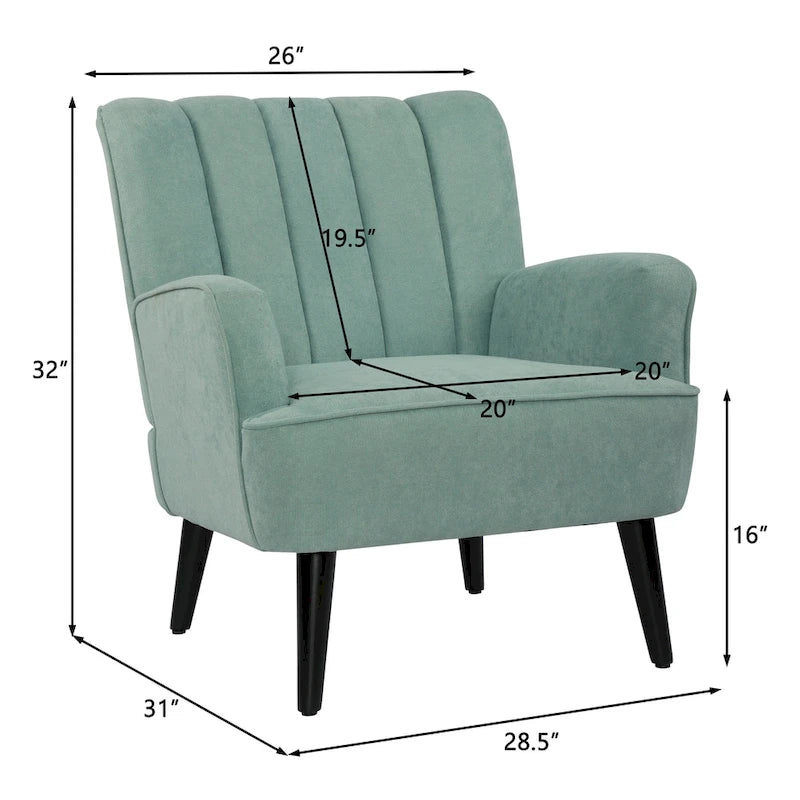 Quilted Accent Armchair, Single Seat – Pink / Grey / Green