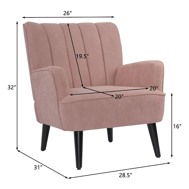 Sillón Acolchado, Un Asiento – Rosa / Gris / Verde