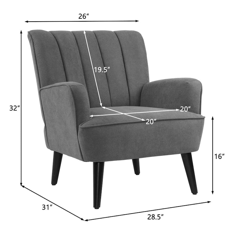 Sillón Acolchado, Un Asiento – Rosa / Gris / Verde