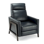 Faux Leather Push Back Recliner Chair – Midnight Blue / Caramel / Black, Single Seat