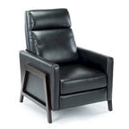 Faux Leather Push Back Recliner Chair – Midnight Blue / Caramel / Black, Single Seat