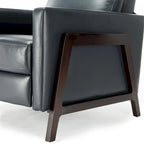 Faux Leather Push Back Recliner Chair – Midnight Blue / Caramel / Black, Single Seat