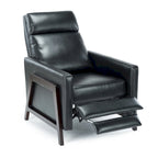 Faux Leather Push Back Recliner Chair – Midnight Blue / Caramel / Black, Single Seat