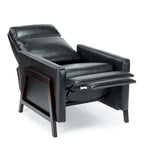 Faux Leather Push Back Recliner Chair – Midnight Blue / Caramel / Black, Single Seat