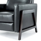 Faux Leather Push Back Recliner Chair – Midnight Blue / Caramel / Black, Single Seat