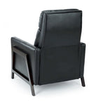 Faux Leather Push Back Recliner Chair – Midnight Blue / Caramel / Black, Single Seat