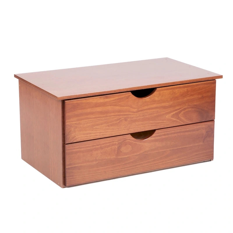 Cajonera interna de 2 cajones (Moca / Blanco / Java / Negro) – Madera maciza, inserto de armario de una unidad