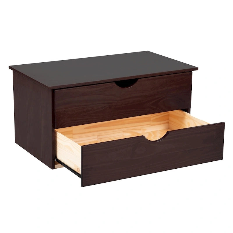 Cajonera interna de 2 cajones (Moca / Blanco / Java / Negro) – Madera maciza, inserto de armario de una unidad