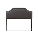 Cabecero tapizado de tela geométrica gris con ribete de tachuelas – Matrimonial/Queen/King