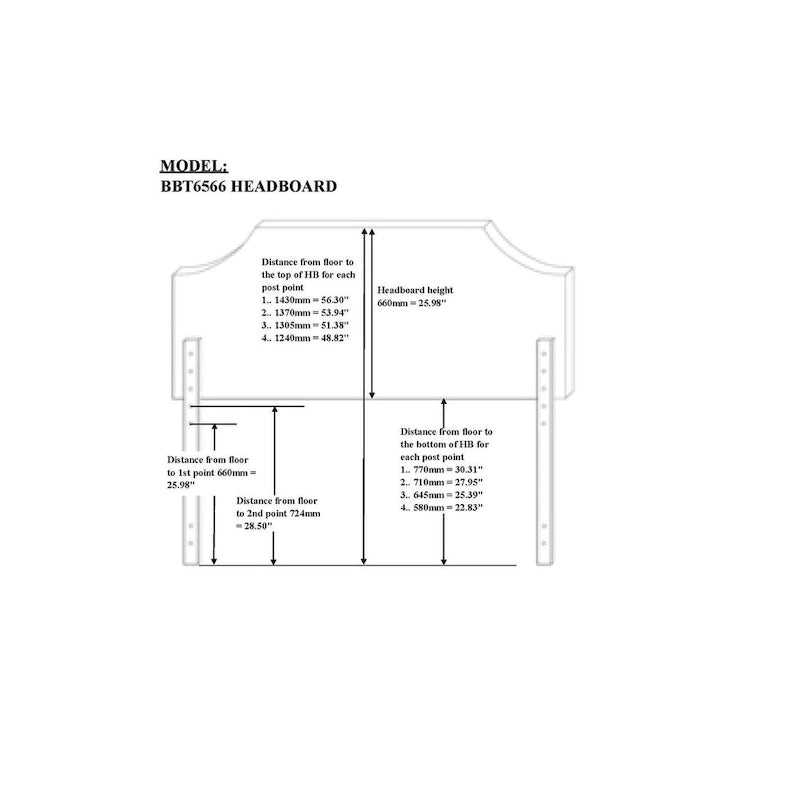 Cabecero tapizado de tela geométrica gris con ribete de tachuelas – Matrimonial/Queen/King