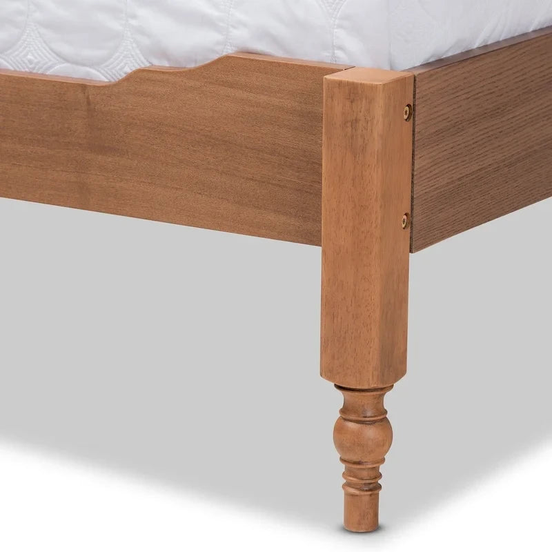 Cama con plataforma de almacenamiento color Nogal Ceniza con estantes – Matrimonial/Queen/King, 1-2 personas