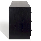 6-Drawer Wood Dresser, White Wash / Medium Oak / Black, Minimalist Style