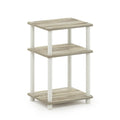 3-Tier End Table, Sonoma Oak/White, No-Tool Assembly, 1-Person