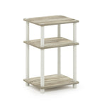 3-Tier End Table, Sonoma Oak/White, No-Tool Assembly, 1-Person