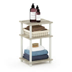 3-Tier End Table, Sonoma Oak/White, No-Tool Assembly, 1-Person