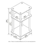 3-Tier End Table, Sonoma Oak/White, No-Tool Assembly, 1-Person