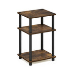 3-Tier End Table, Sonoma Oak/White, No-Tool Assembly, 1-Person