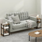 3-Tier End Table, Sonoma Oak/White, No-Tool Assembly, 1-Person