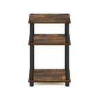 3-Tier End Table, Sonoma Oak/White, No-Tool Assembly, 1-Person