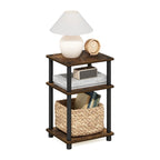 3-Tier End Table, Sonoma Oak/White, No-Tool Assembly, 1-Person