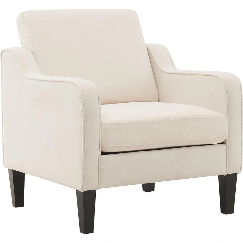 Multi-Color Mid-Century Accent Chair, Single Seat, Linen Fabric