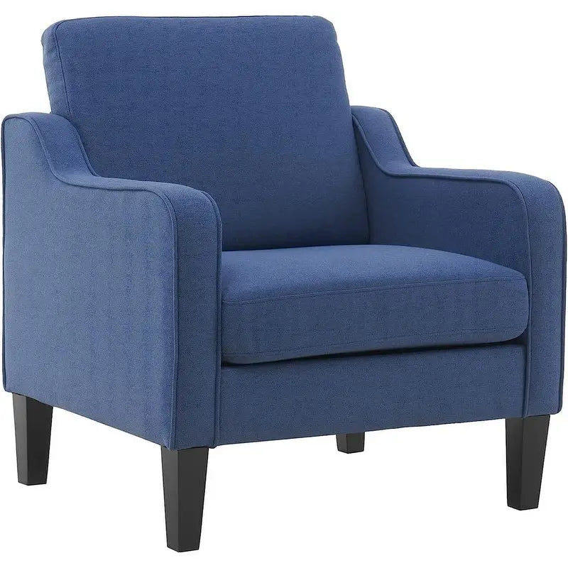 Multi-Color Mid-Century Accent Chair, Single Seat, Linen Fabric