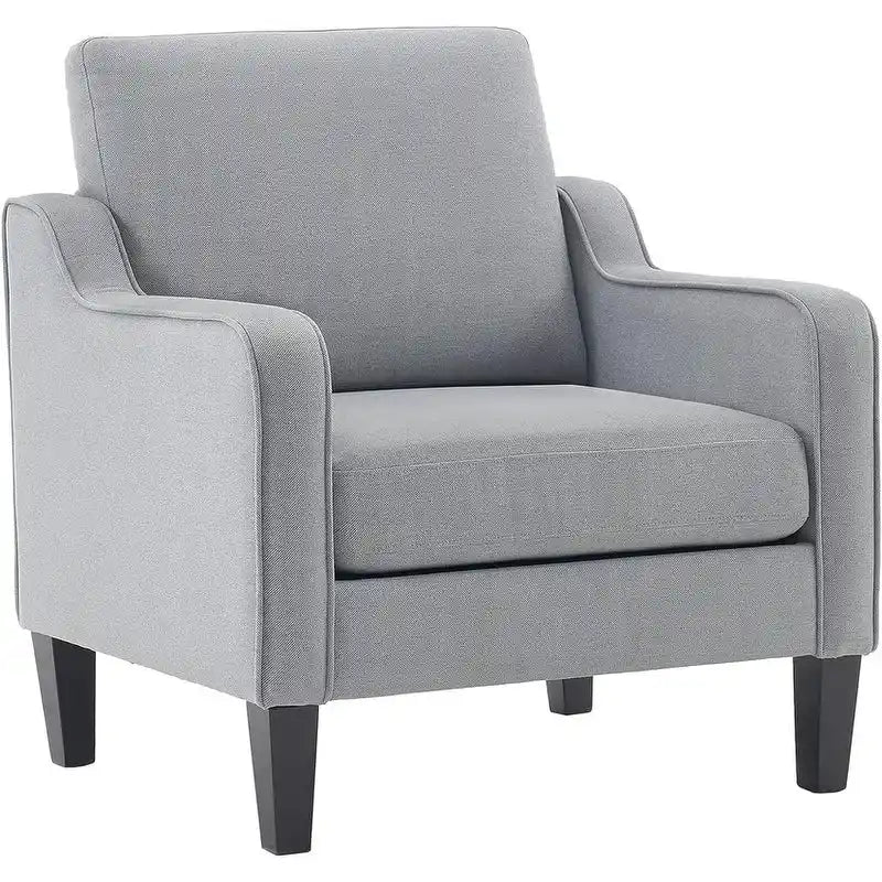 Multi-Color Mid-Century Accent Chair, Single Seat, Linen Fabric