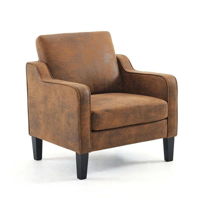 Multi-Color Mid-Century Accent Chair, Single Seat, Linen Fabric