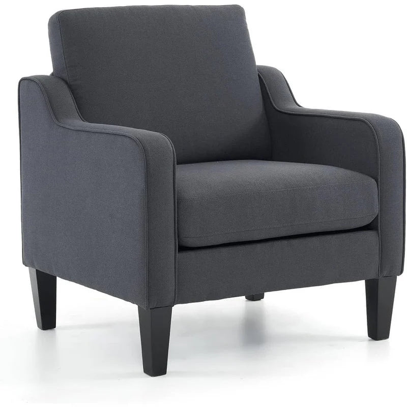 Multi-Color Mid-Century Accent Chair, Single Seat, Linen Fabric