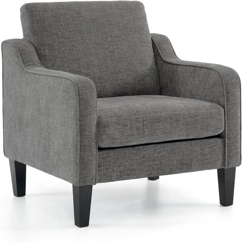 Multi-Color Mid-Century Accent Chair, Single Seat, Linen Fabric