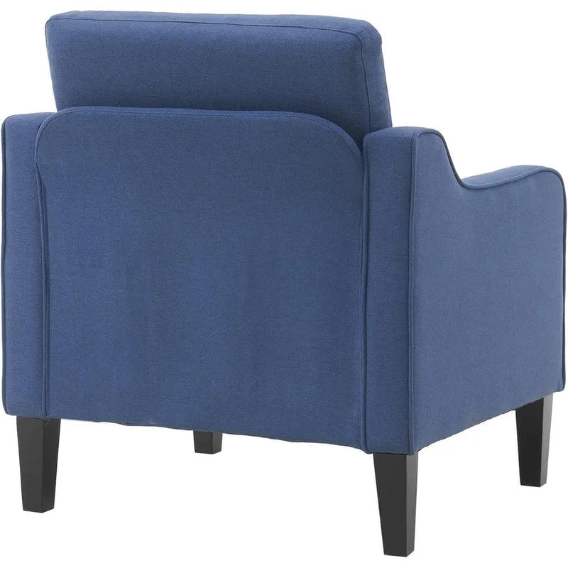 Multi-Color Mid-Century Accent Chair, Single Seat, Linen Fabric