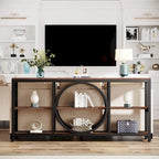 Grey/Brown/Walnut/White 70.9" 3-Tier Console Table, Industrial Style, 1-Person Assembly