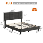 Base de cama tapizada en lino gris con listones de madera – 1-2 personas