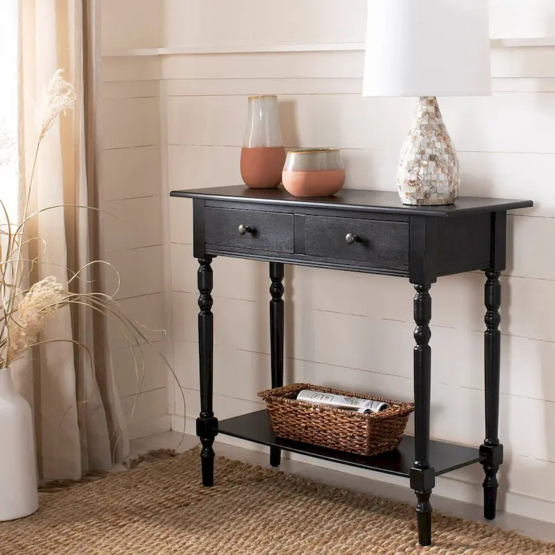 2-Drawer Console Table | Distressed & Vintage | 5 Colors | 38"W×13"D×32"H
