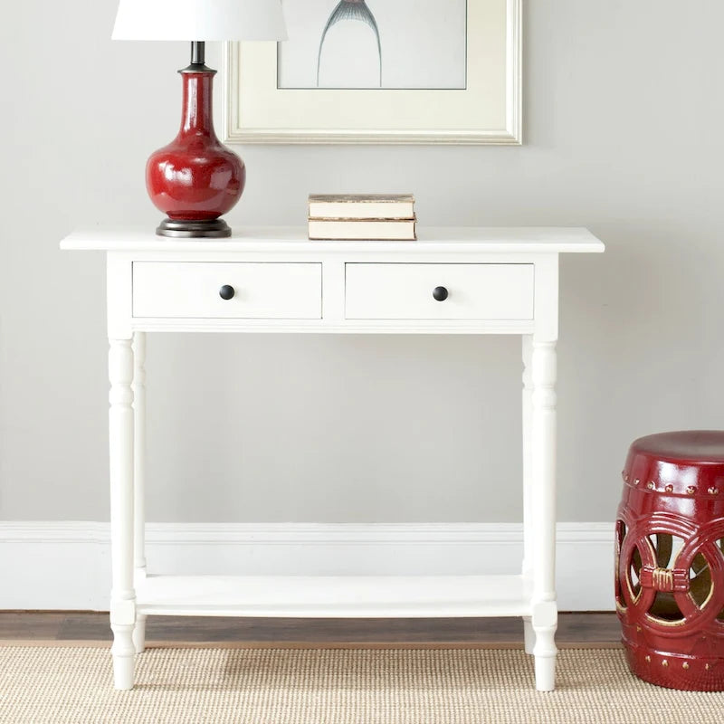 2-Drawer Console Table | Distressed & Vintage | 5 Colors | 38"W×13"D×32"H