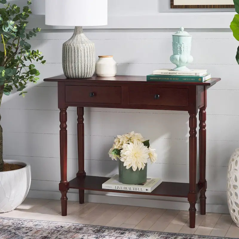 2-Drawer Console Table | Distressed & Vintage | 5 Colors | 38"W×13"D×32"H