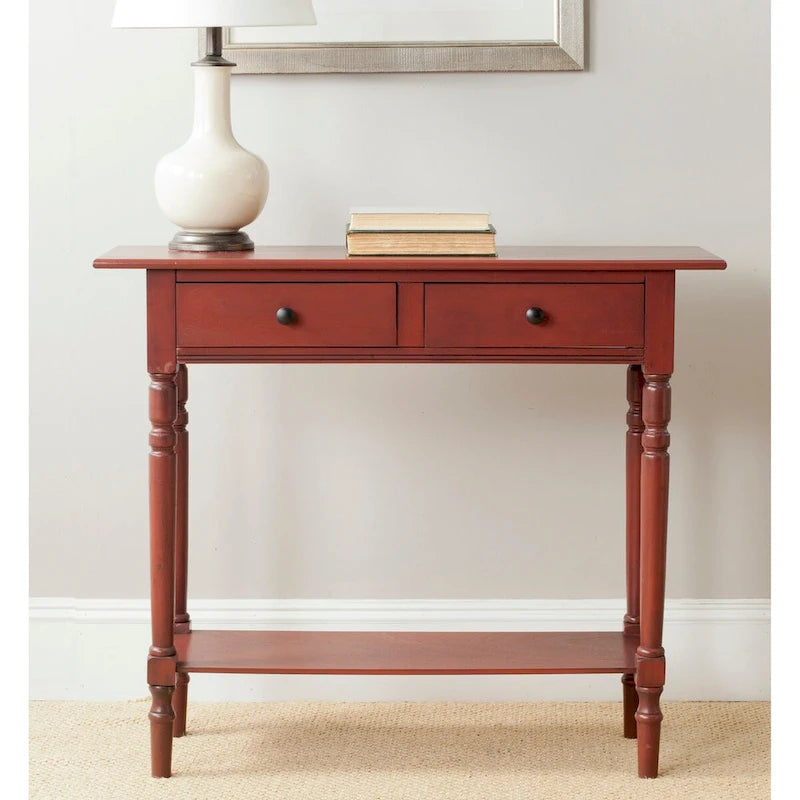 2-Drawer Console Table | Distressed & Vintage | 5 Colors | 38"W×13"D×32"H