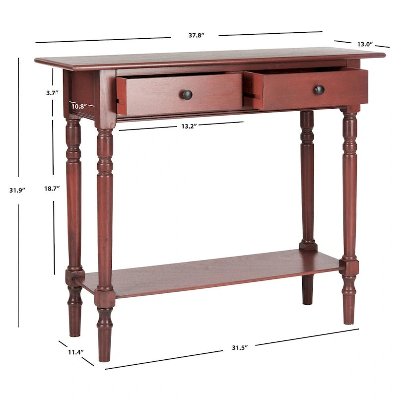 2-Drawer Console Table | Distressed & Vintage | 5 Colors | 38"W×13"D×32"H