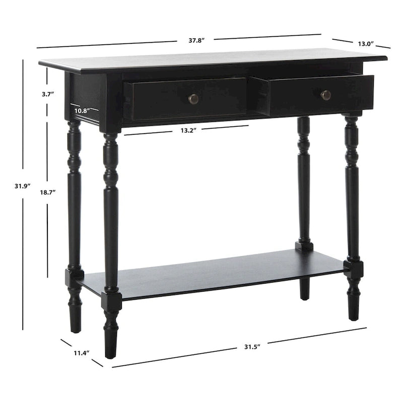 2-Drawer Console Table | Distressed & Vintage | 5 Colors | 38"W×13"D×32"H