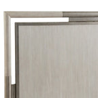 Juego de dormitorio de 3 piezas de madera maciza color champán con marco de metal, King/Queen, 2 mesitas de noche