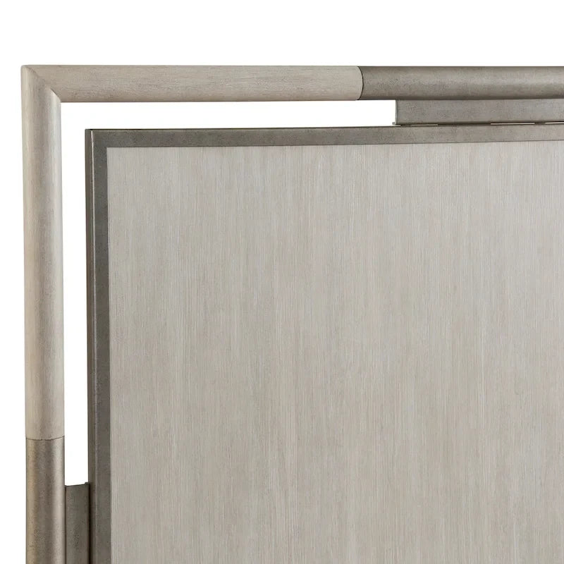 Juego de dormitorio de 3 piezas de madera maciza color champán con marco de metal, King/Queen, 2 mesitas de noche