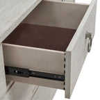 Juego de dormitorio de 3 piezas de madera maciza color champán con marco de metal, King/Queen, 2 mesitas de noche