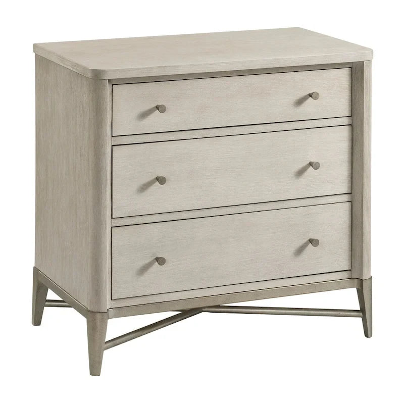 Juego de dormitorio de 3 piezas de madera maciza color champán con marco de metal, King/Queen, 2 mesitas de noche