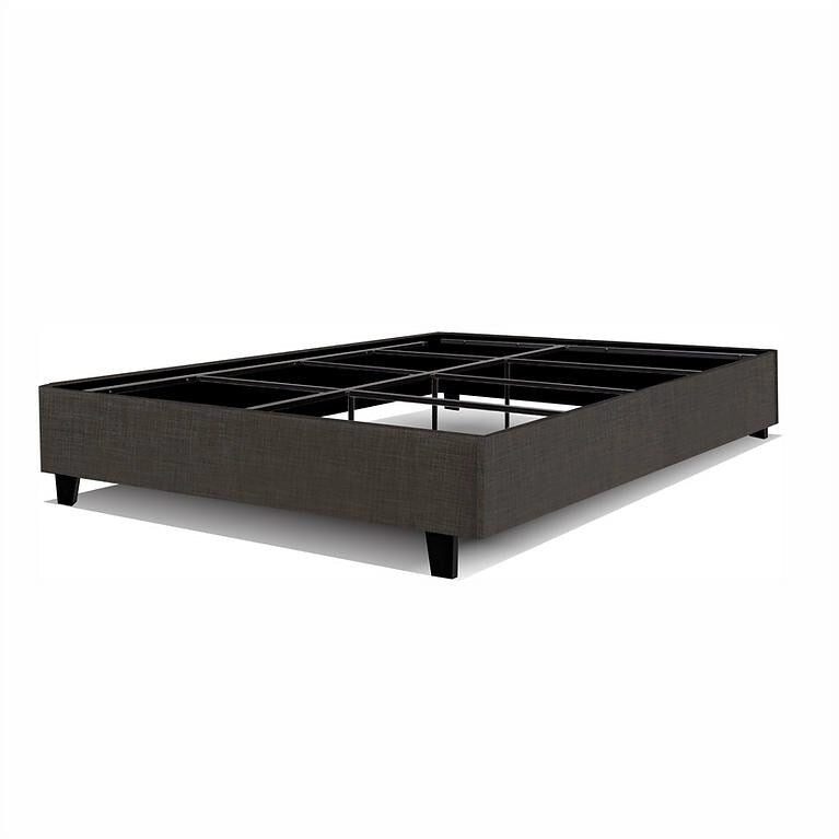 Estructura de cama tapizada con plataforma y 4 patas – Gris/Marfil/Piedra, Queen/King/Cal King, Para 2