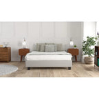 Estructura de cama tapizada con plataforma y 4 patas – Gris/Marfil/Piedra, Queen/King/Cal King, Para 2